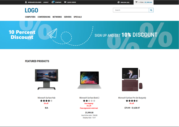 Reorganized and targeted promotional banner