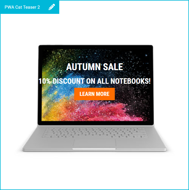 Updated teaser banner for an autumn sale