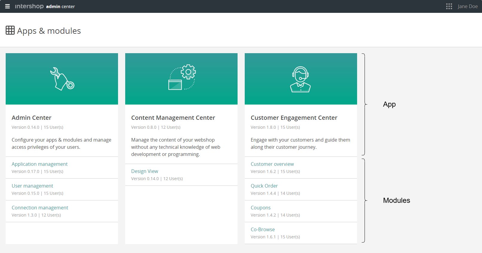 Apps & modules overview