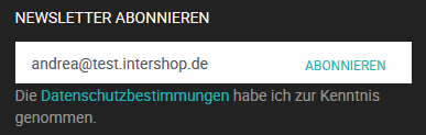 Example: Newsletter Subscription for Unregistered Storefront Visitors