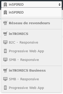 Boîte de sélection du contexte