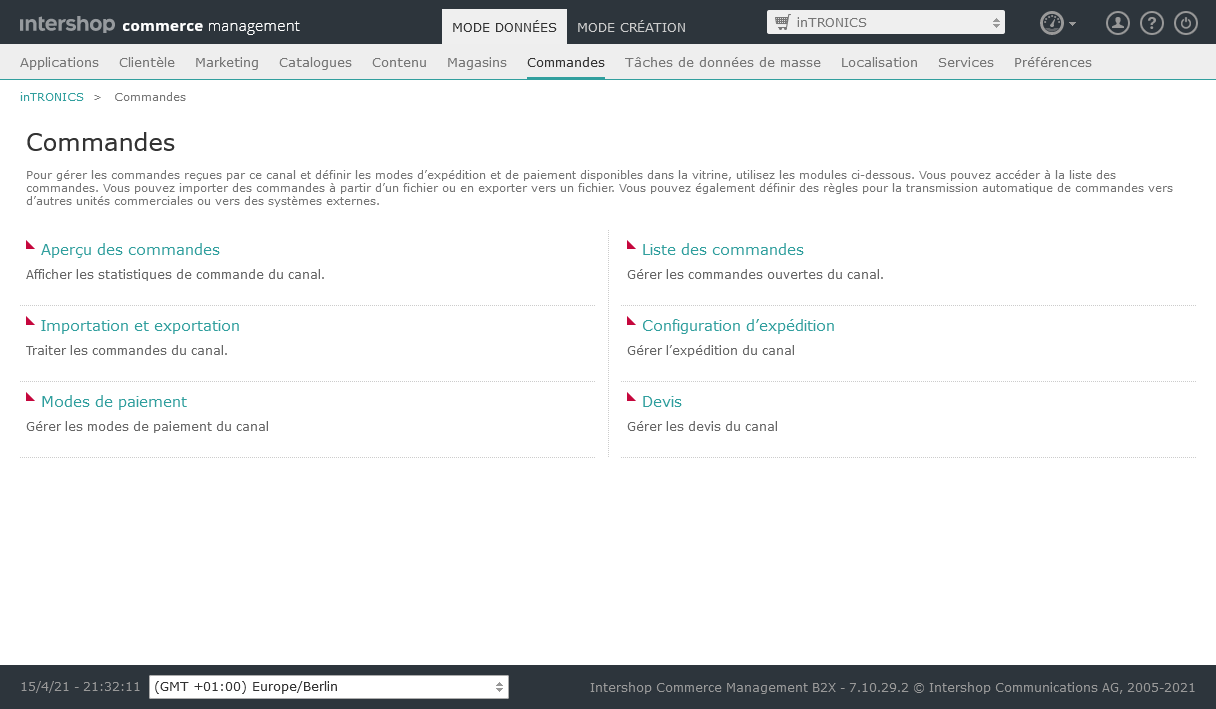 Page de vue d’ensemble
