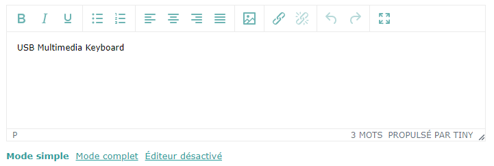 Éditeur HTML mode simple