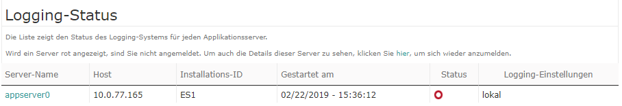 Logging-Status