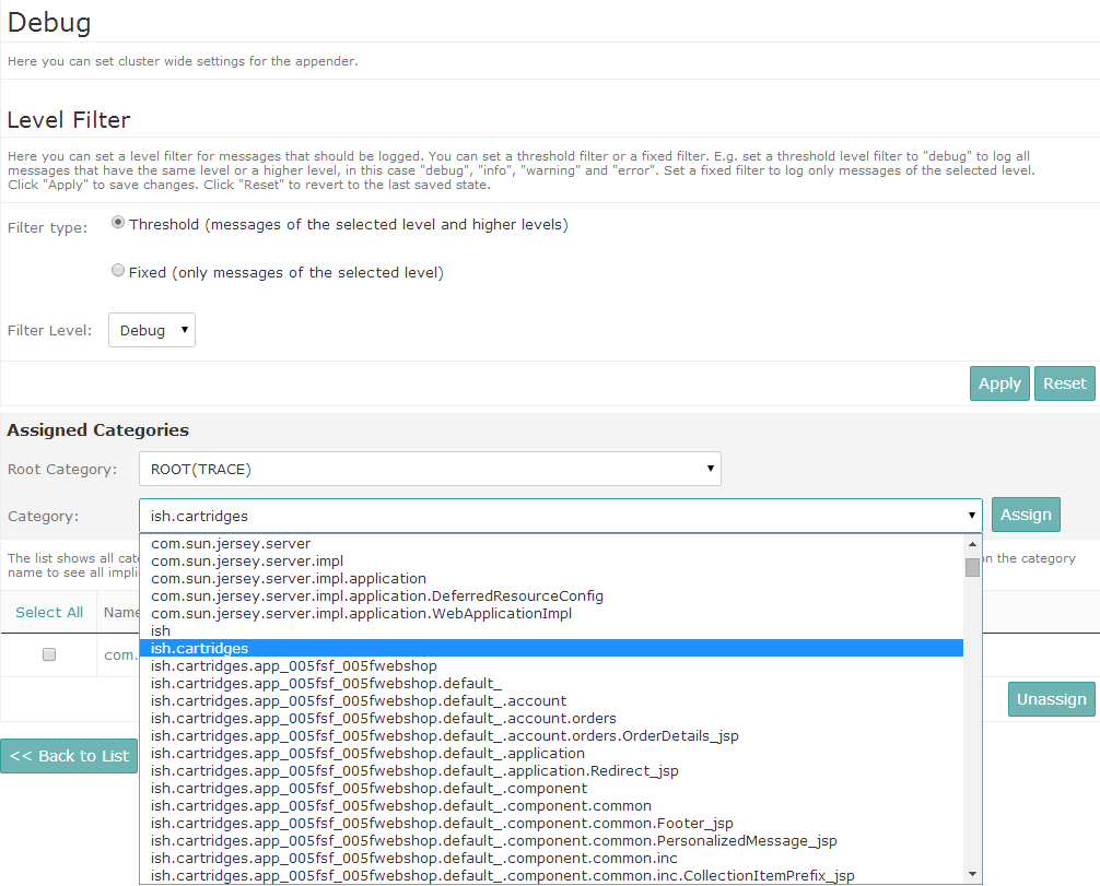 Assigning a category to an appender