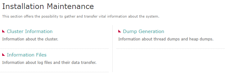 Installation Maintenance overview page