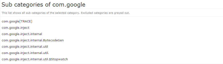 Automatically included sub categories